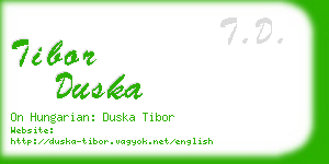 tibor duska business card